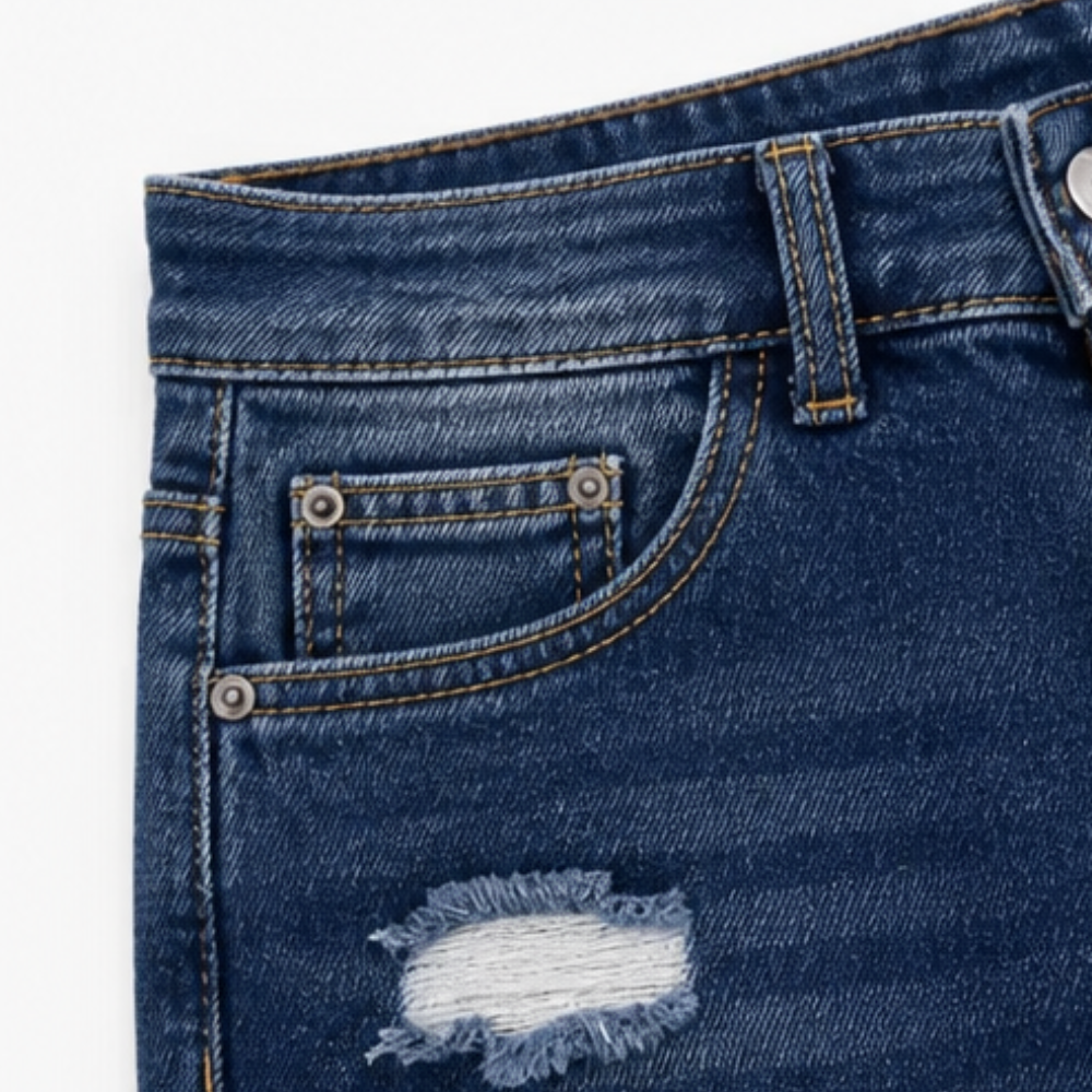Delina™ – Soft Cotton Frayed-Hem Capri Jeans