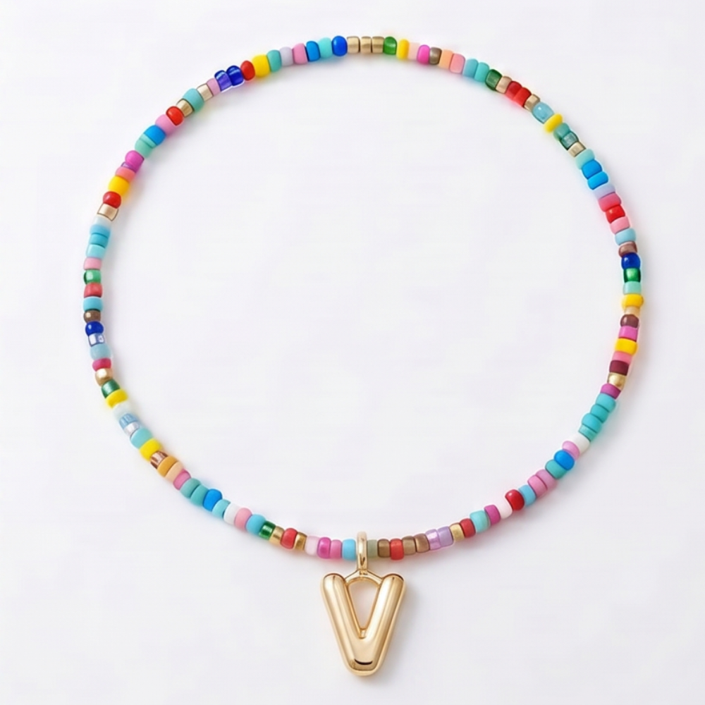 Liora™ Colorful Beaded Initial Necklace
