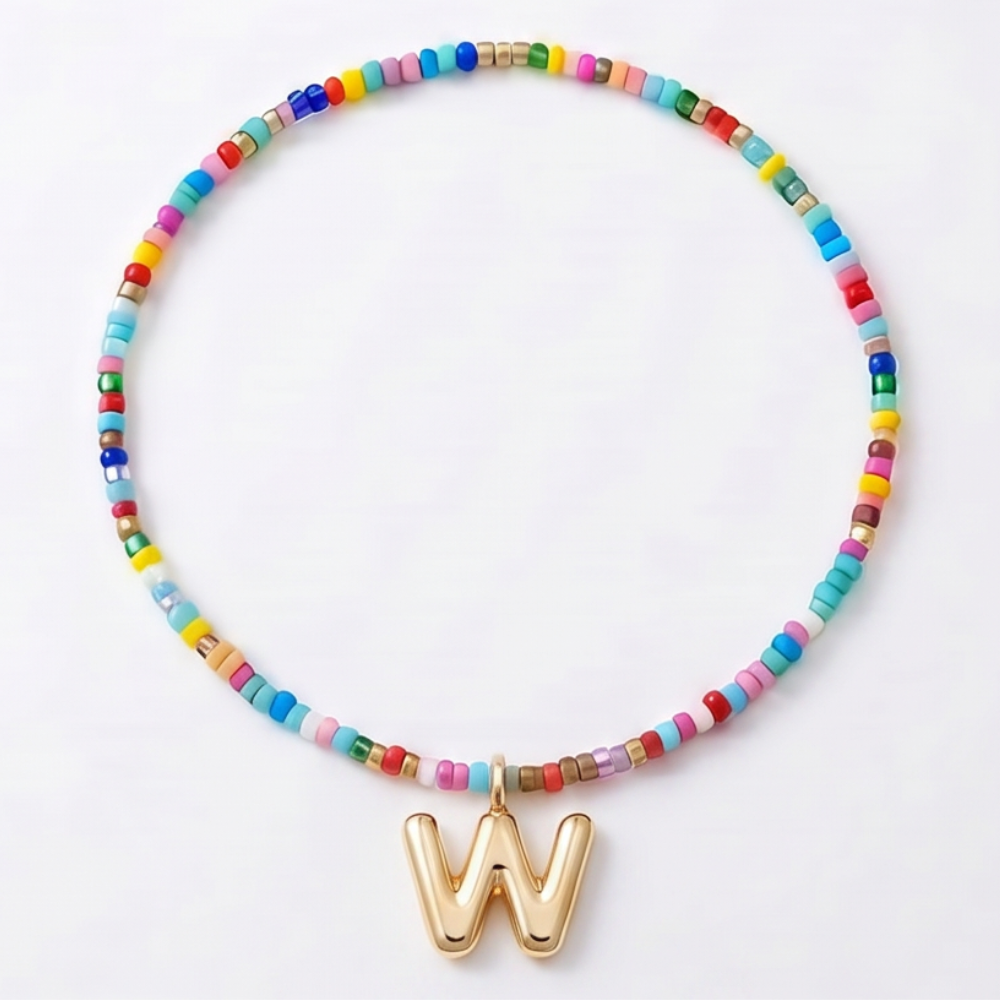 Liora™ Colorful Beaded Initial Necklace