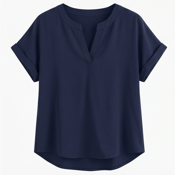 Solenne™ Soft Drape V-Neck Blouse for Everyday Wear
