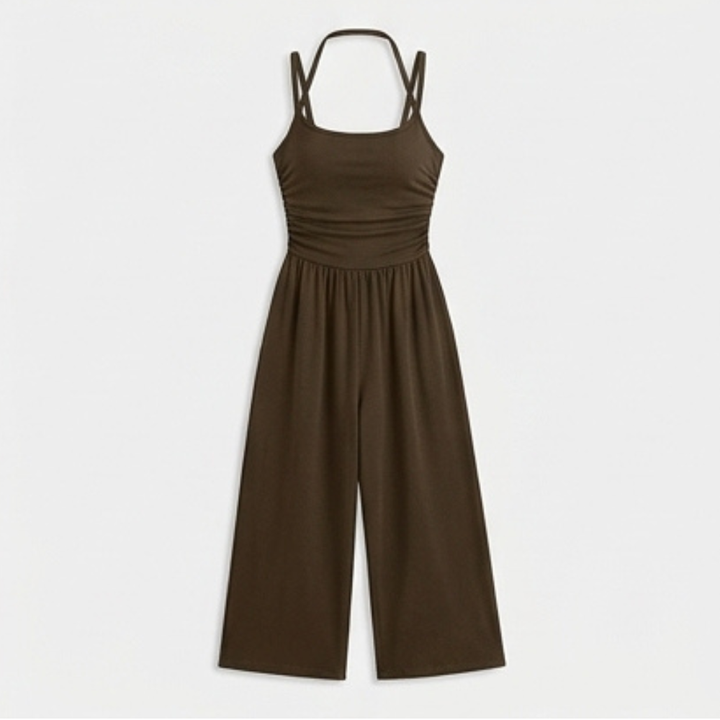 Solenne™ – Ruched Bodice Wide Leg Jumpsuit