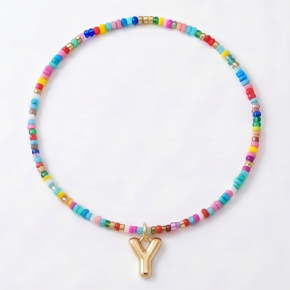 Liora™ Colorful Beaded Initial Necklace