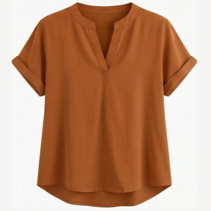 Solenne™ Soft Drape V-Neck Blouse for Everyday Wear