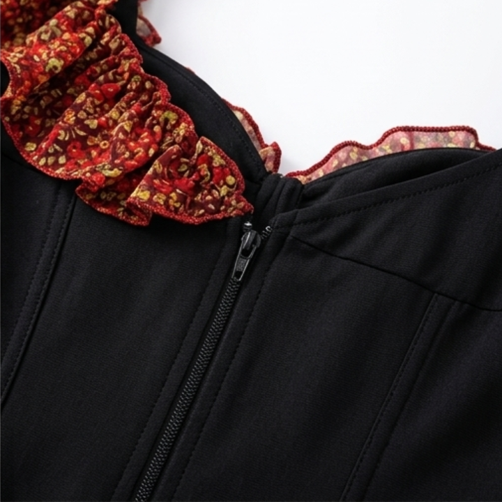 Rosavera™ - Corset Top and Floral Ruffled Skirt Set