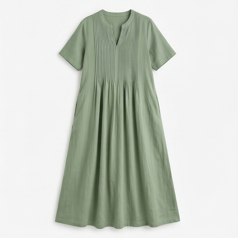 Wren™ – Pin-Tuck Maxi Dress with Pockets