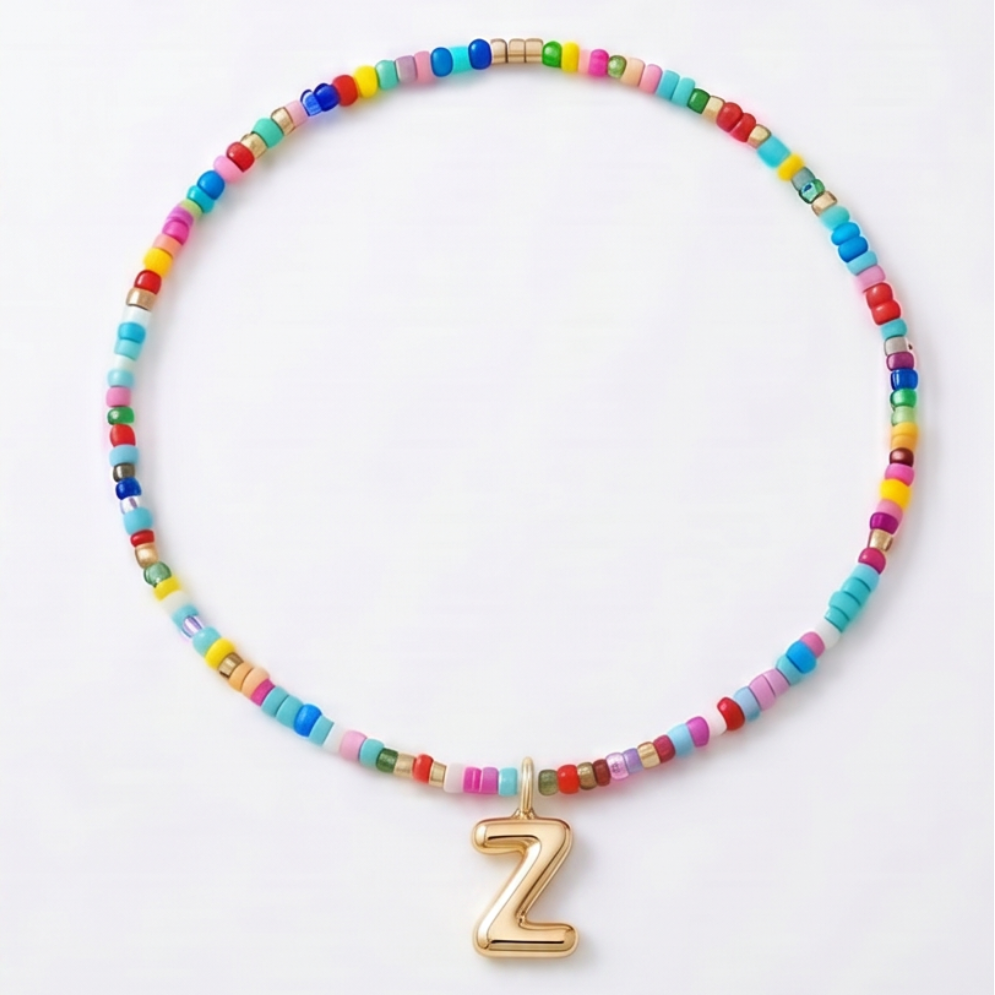 Liora™ Colorful Beaded Initial Necklace