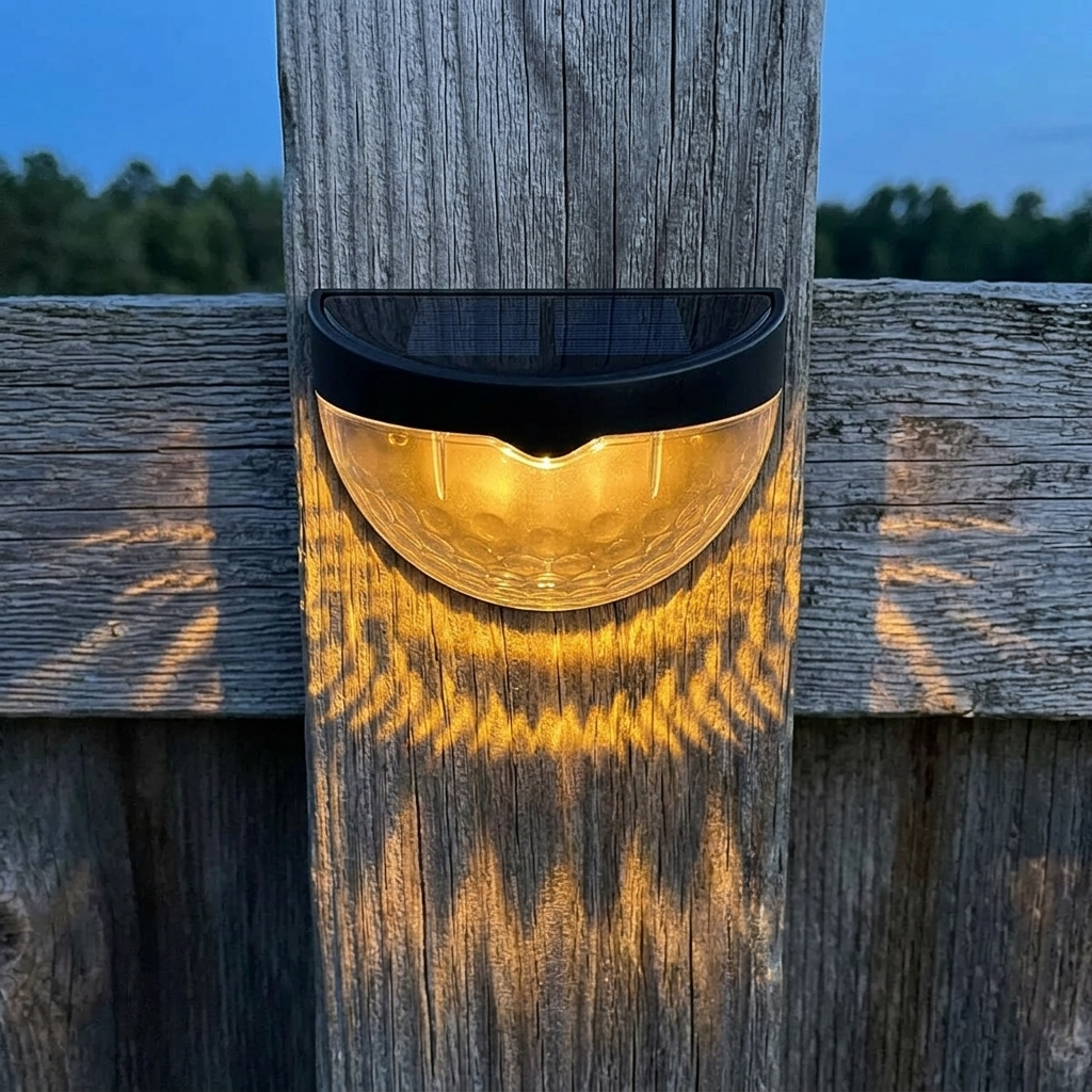 Lumora™ – Decorative Solar Fence Lights with Warm Scallop Glow (6 pack)