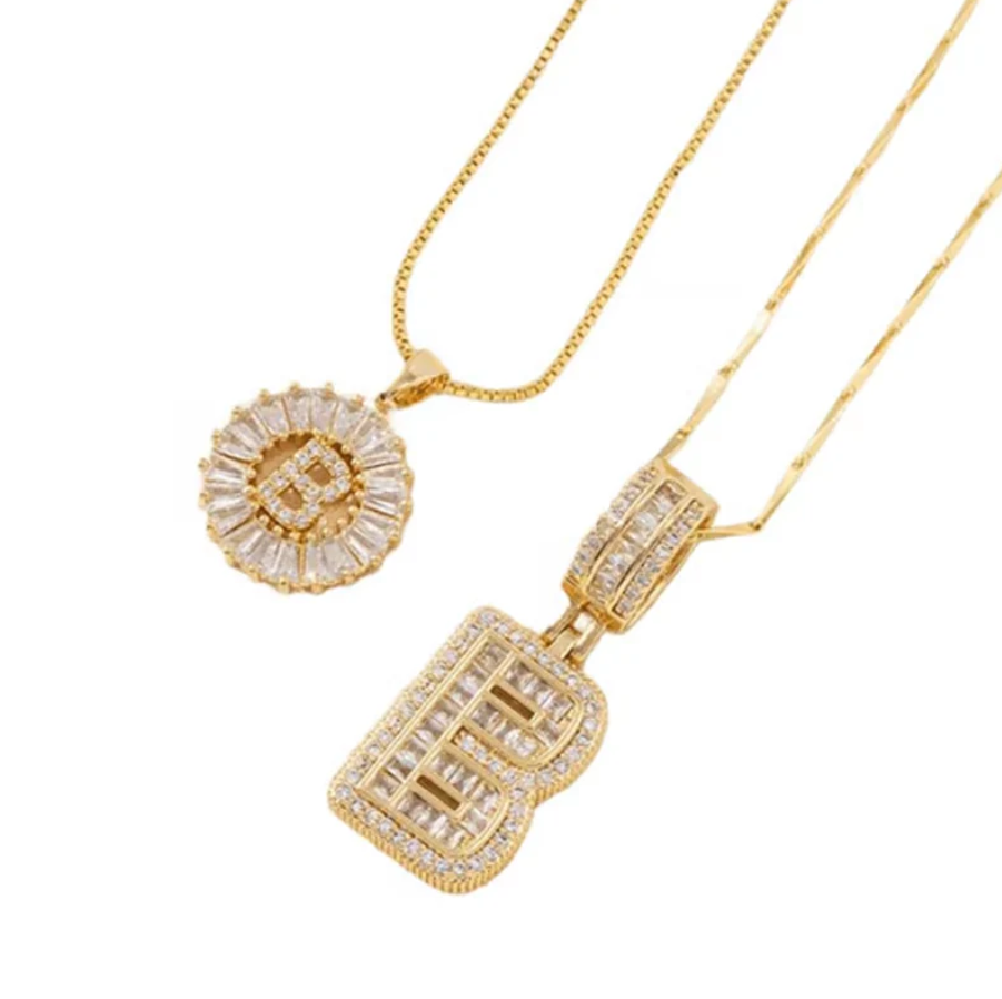 Luneria™ - Two-Piece Initial Pendant Necklace Set