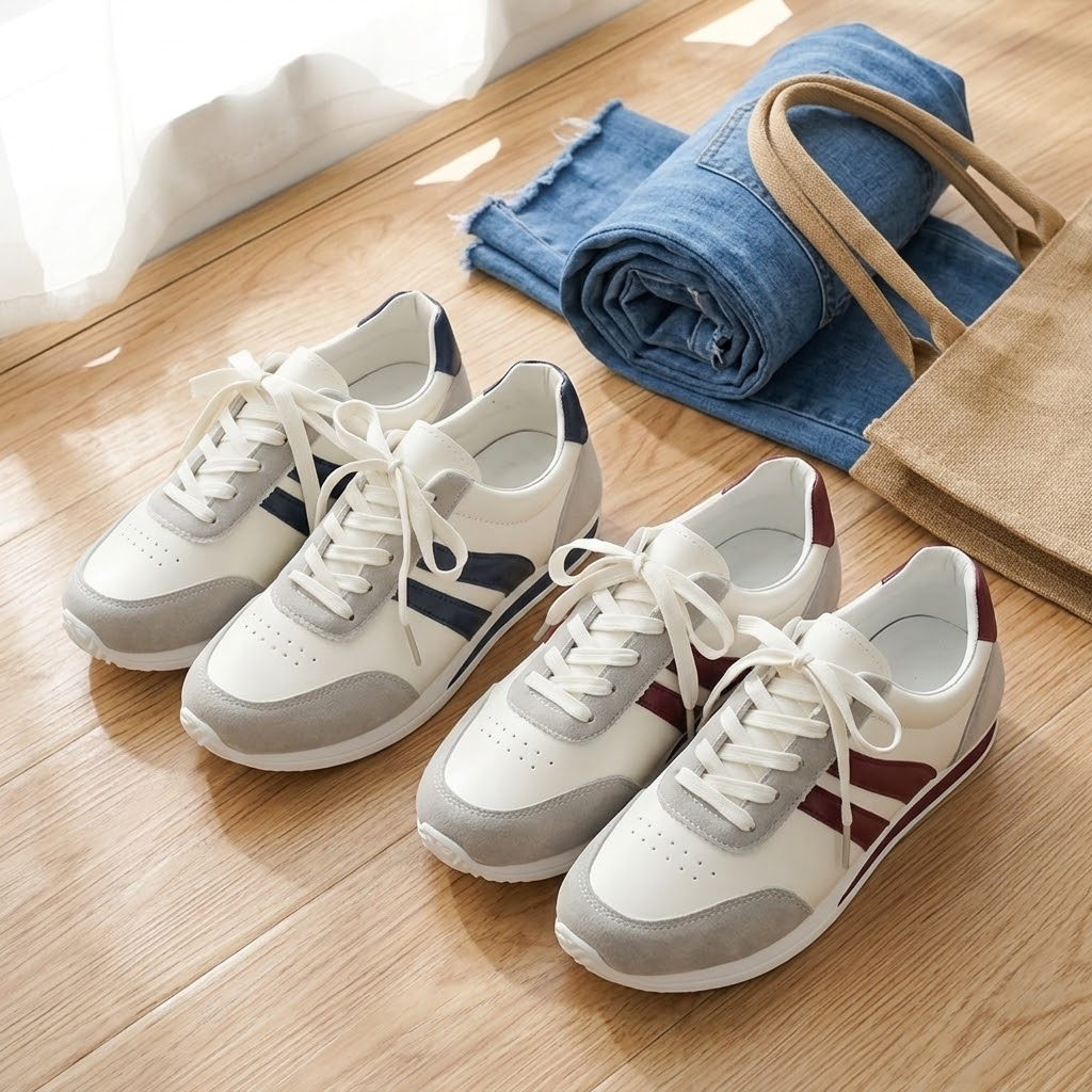 LunaWalk™ - Lightweight Retro Stripe Walking Sneakers