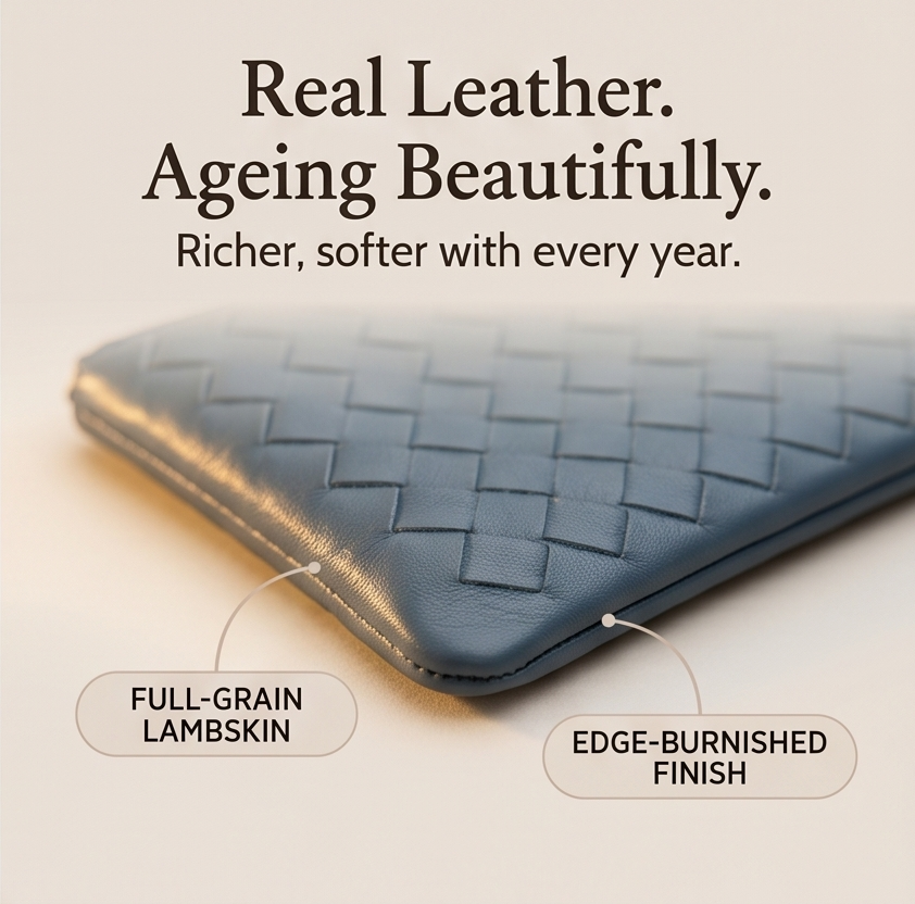 Veloura™ – Handwoven Lambskin Card Wallet