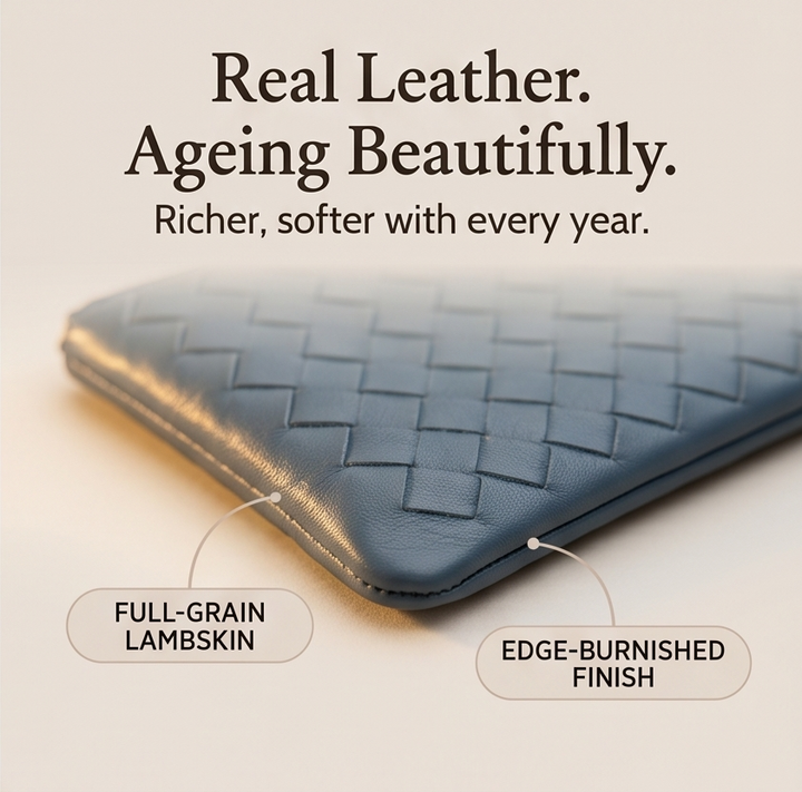 Veloura™ – Handwoven Lambskin Card Wallet