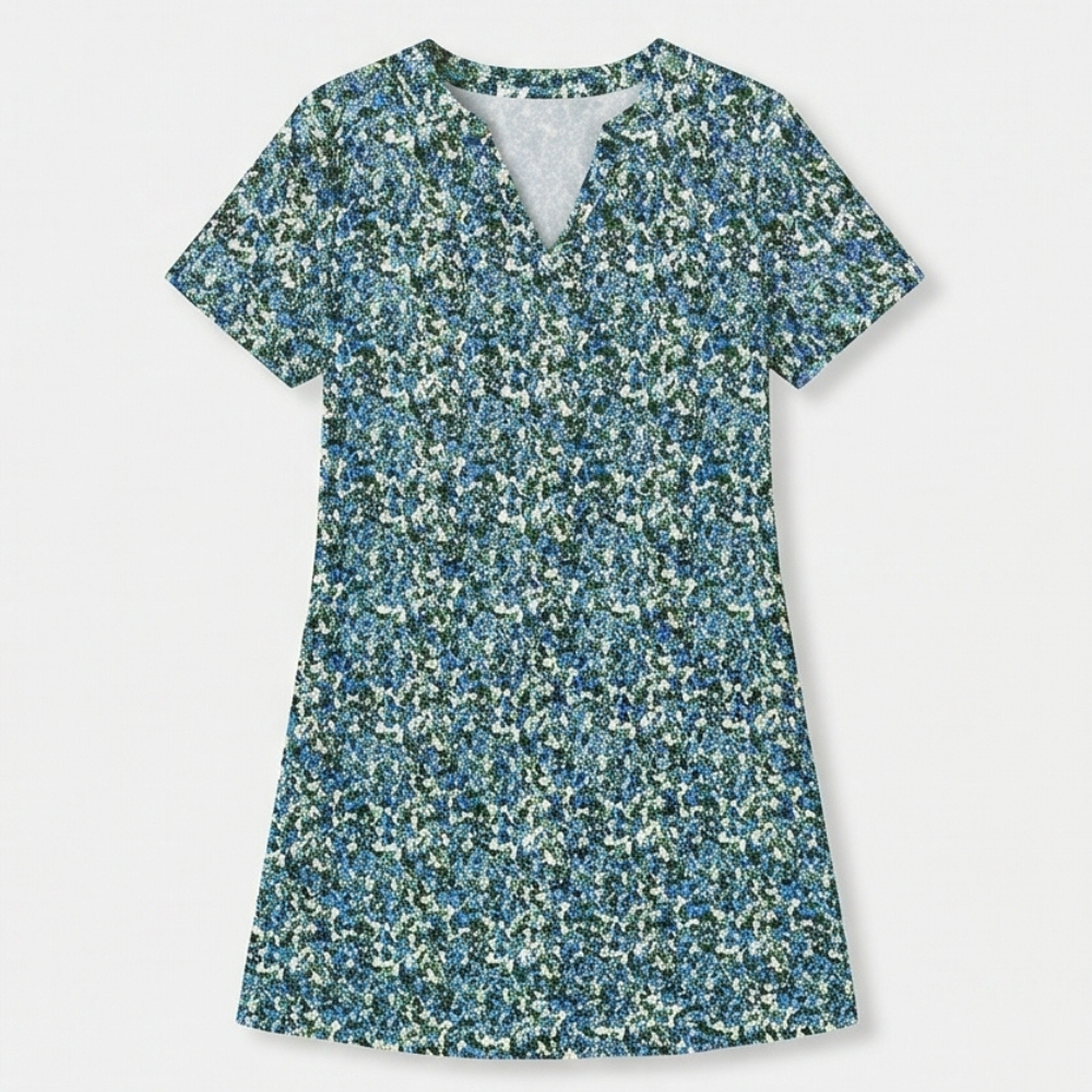 Veluna™ – V-Neck Floral Dress with Pockets