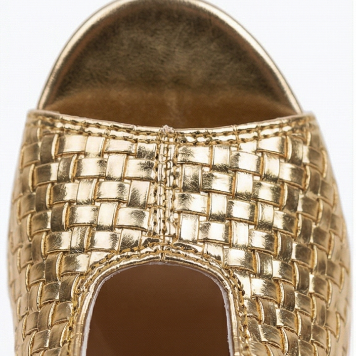 Tessara™ — Woven Peep Toe Block Heel Sandals