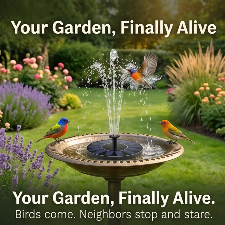Voalsz™ – Drop-In Solar Fountain for Birdbaths