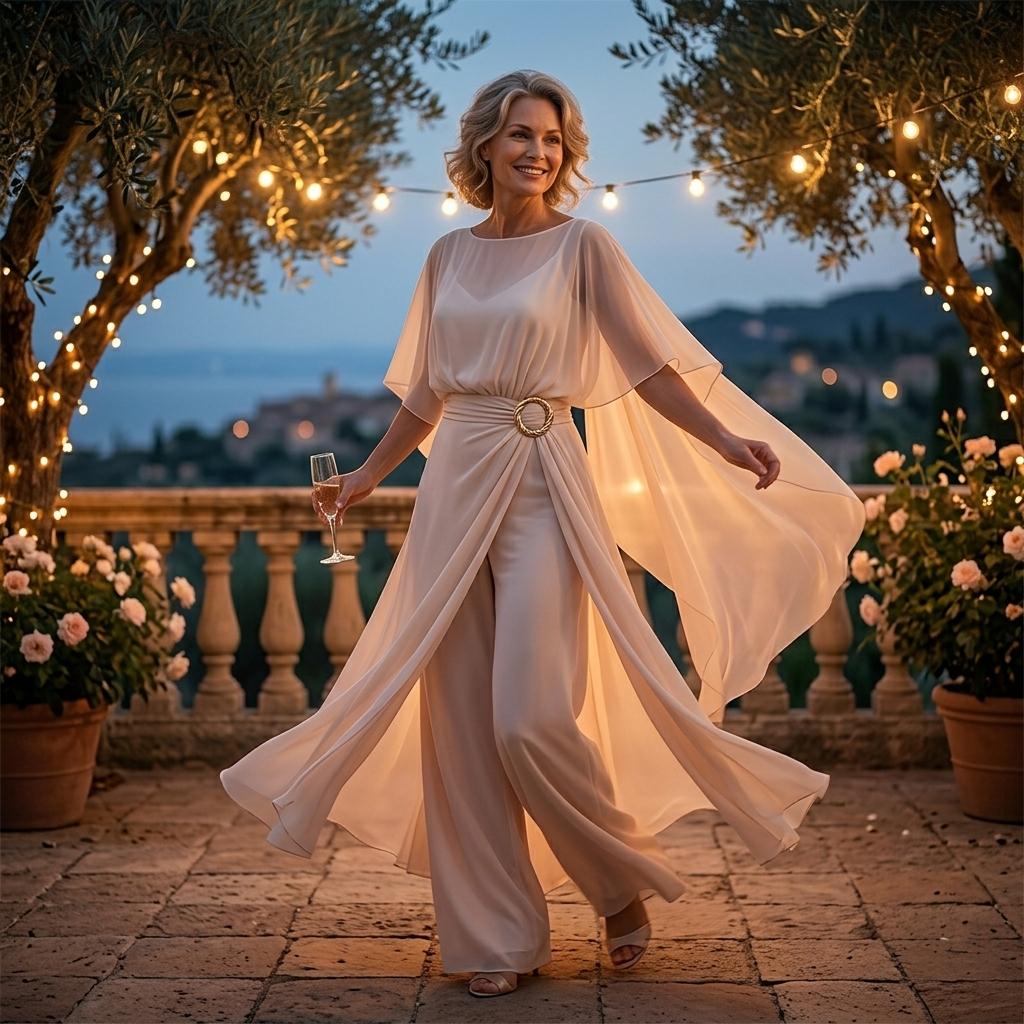 Velaire™ – Cape Sleeve Top and Wrap Pants Set