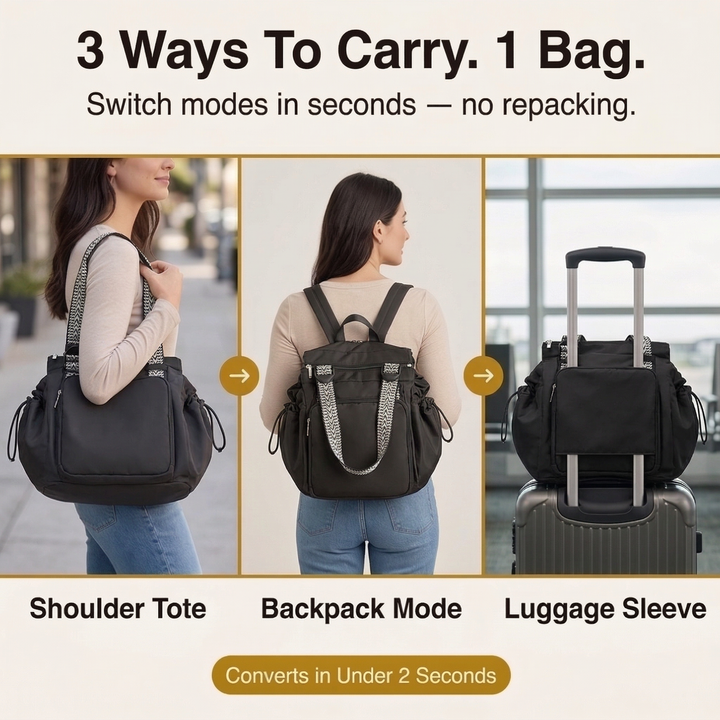 Carrova™ – Organized Everyday Tote with Backpack Straps