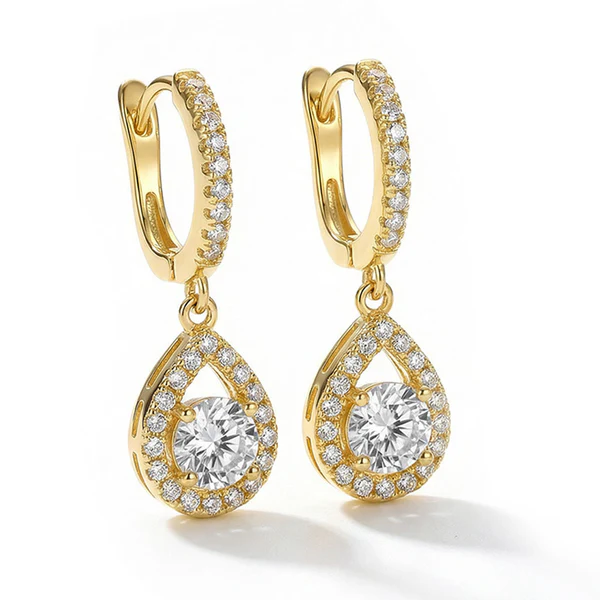 Lumière™ – Crystal Teardrop Dangle Hoop Earrings
