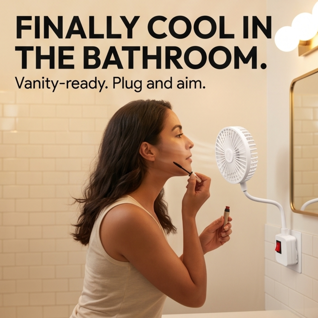 Breezely™ — Plug-In Mini Fan with Flexible Neck