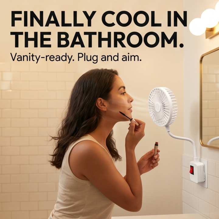 Breezely™ — Plug-In Mini Fan with Flexible Neck