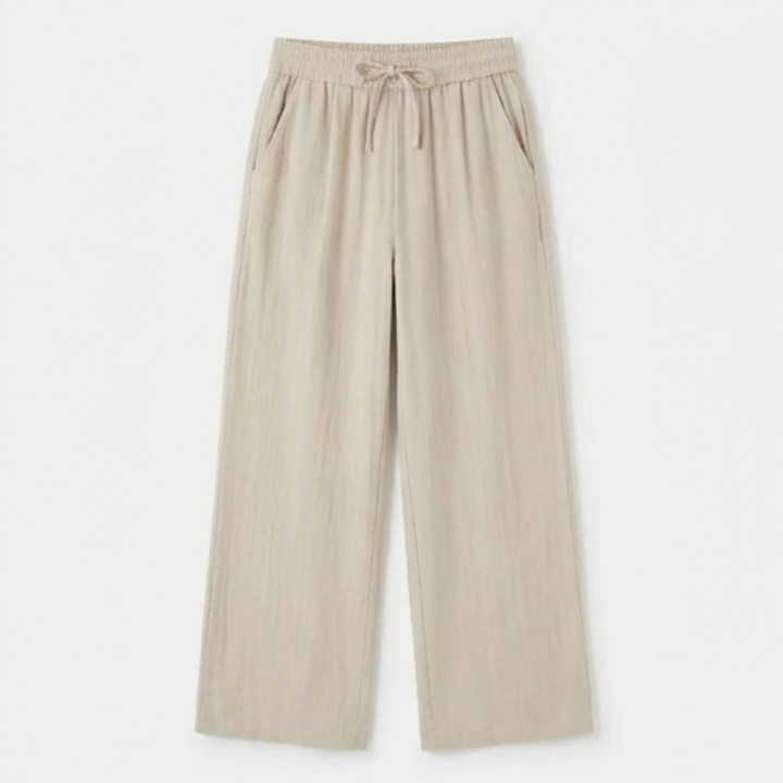 Linara™ – Wide Leg Linen Look Drawstring Trousers