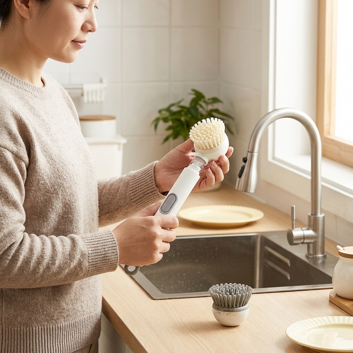 Sudspin™ – No Leak Dish Brush with Built In Soap Dispenser
