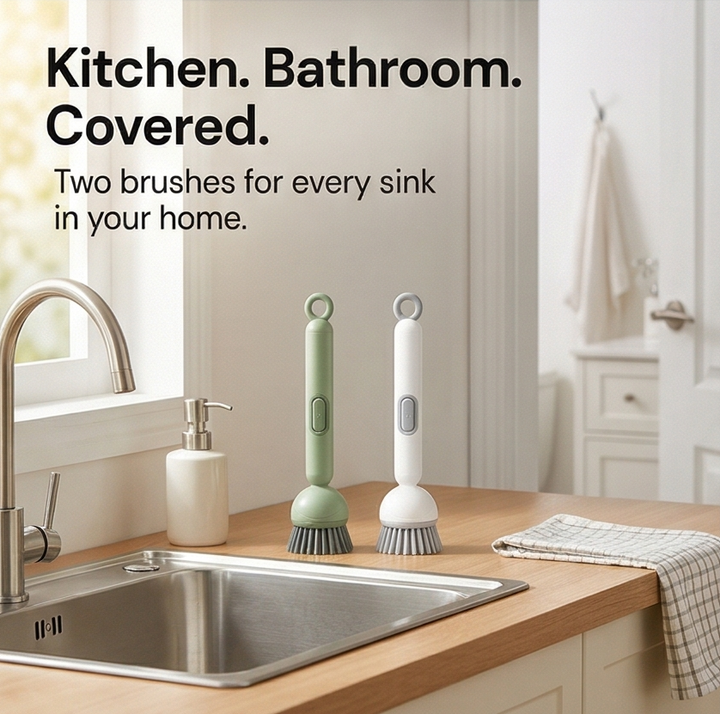 Sudspin™ – No Leak Dish Brush with Built In Soap Dispenser