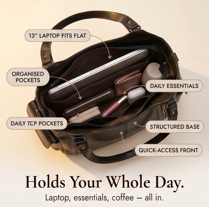 Noirvere™ — Slouchy Vegan Leather City Tote