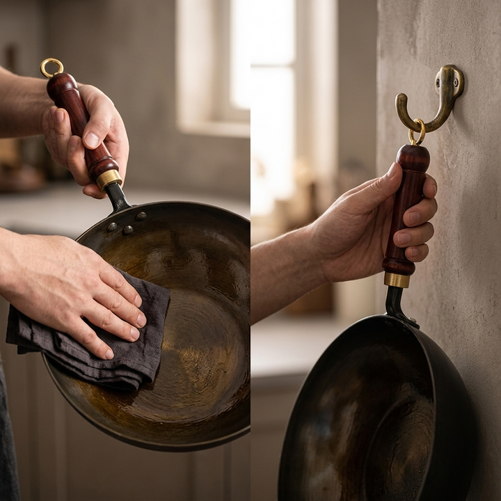 Forgehome™ – Deep Belly Cast Iron Wok with Lid