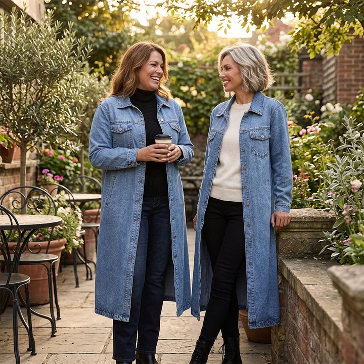 Denara™ – Longline Oversized Denim Coat