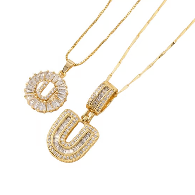 Luneria™ - Two-Piece Initial Pendant Necklace Set