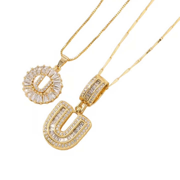 Luneria™ - Two-Piece Initial Pendant Necklace Set