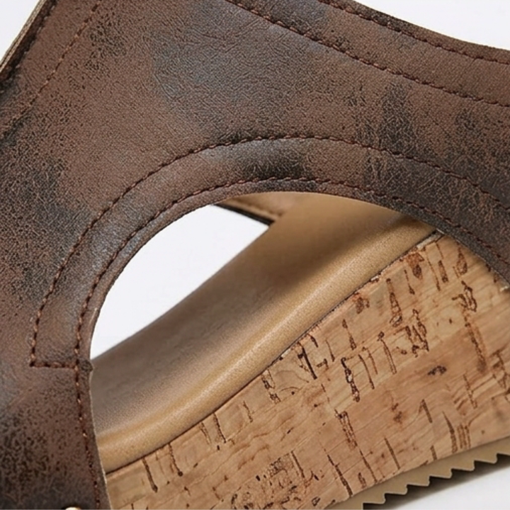 Lumera™ - Studded Cork Wedge Sandals