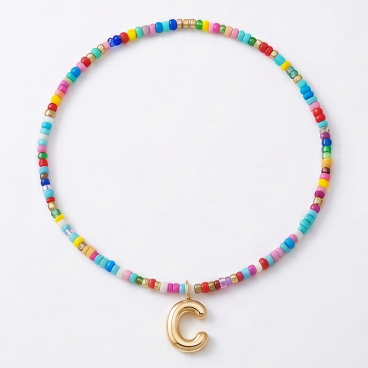 Liora™ Colorful Beaded Initial Necklace