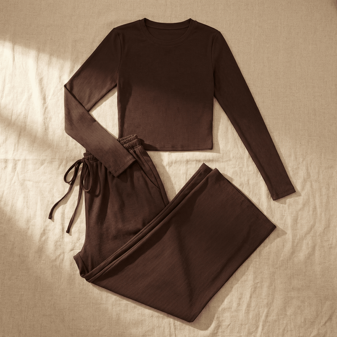 Velaire™ – Soft Crop Top and Wide Leg Pants Set
