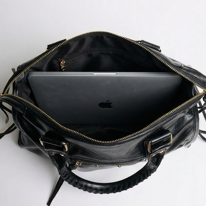 Vivara™ – Gold Detail Moto Satchel Bag