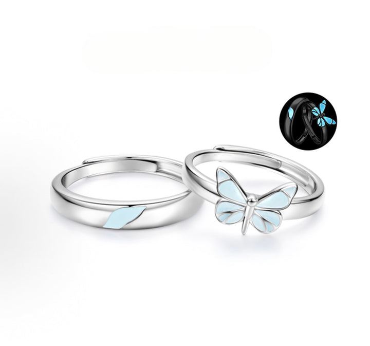 Wearbella™ - Glow-in-the-Dark Butterfly Couple Rings