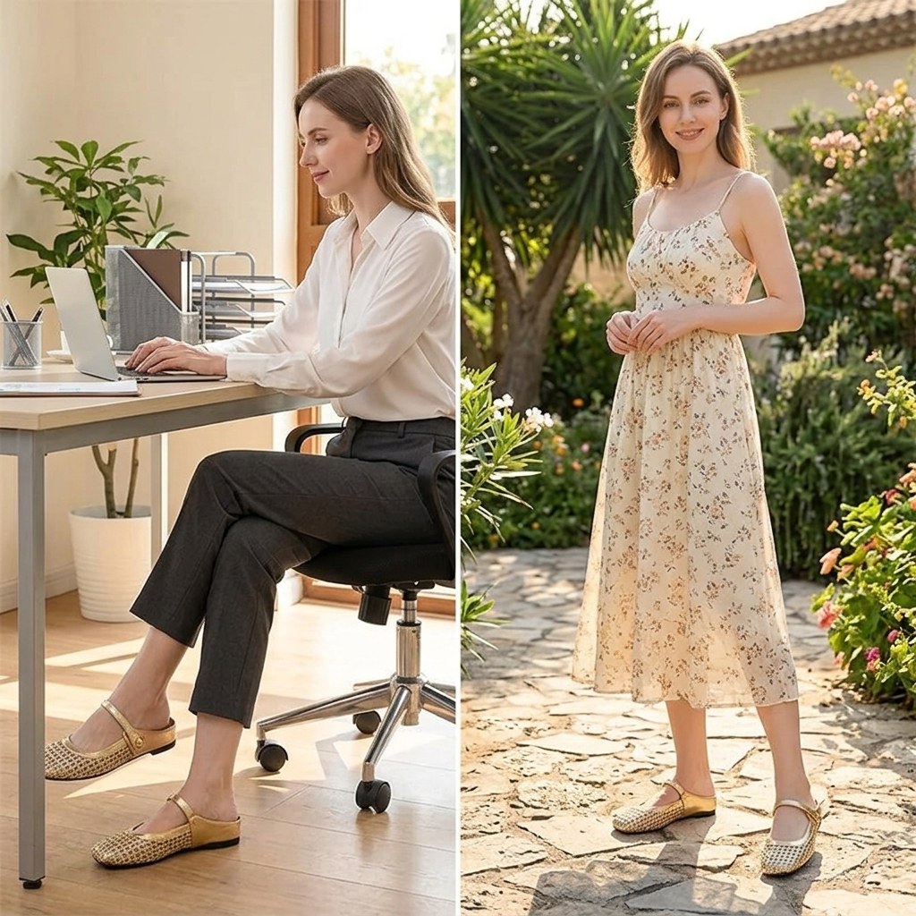 Tessara™ – Woven Square Toe Mary Jane Mules