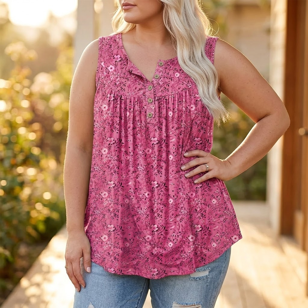 Florelle™ – Flowy Sleeveless Summer Top