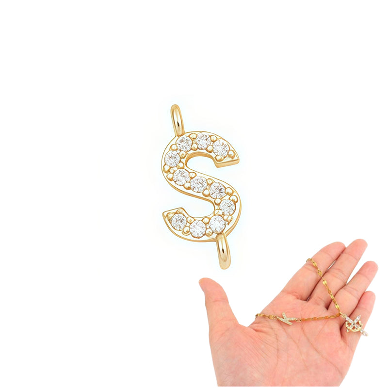Aurela™ – Sparkling Initial Cross Necklace