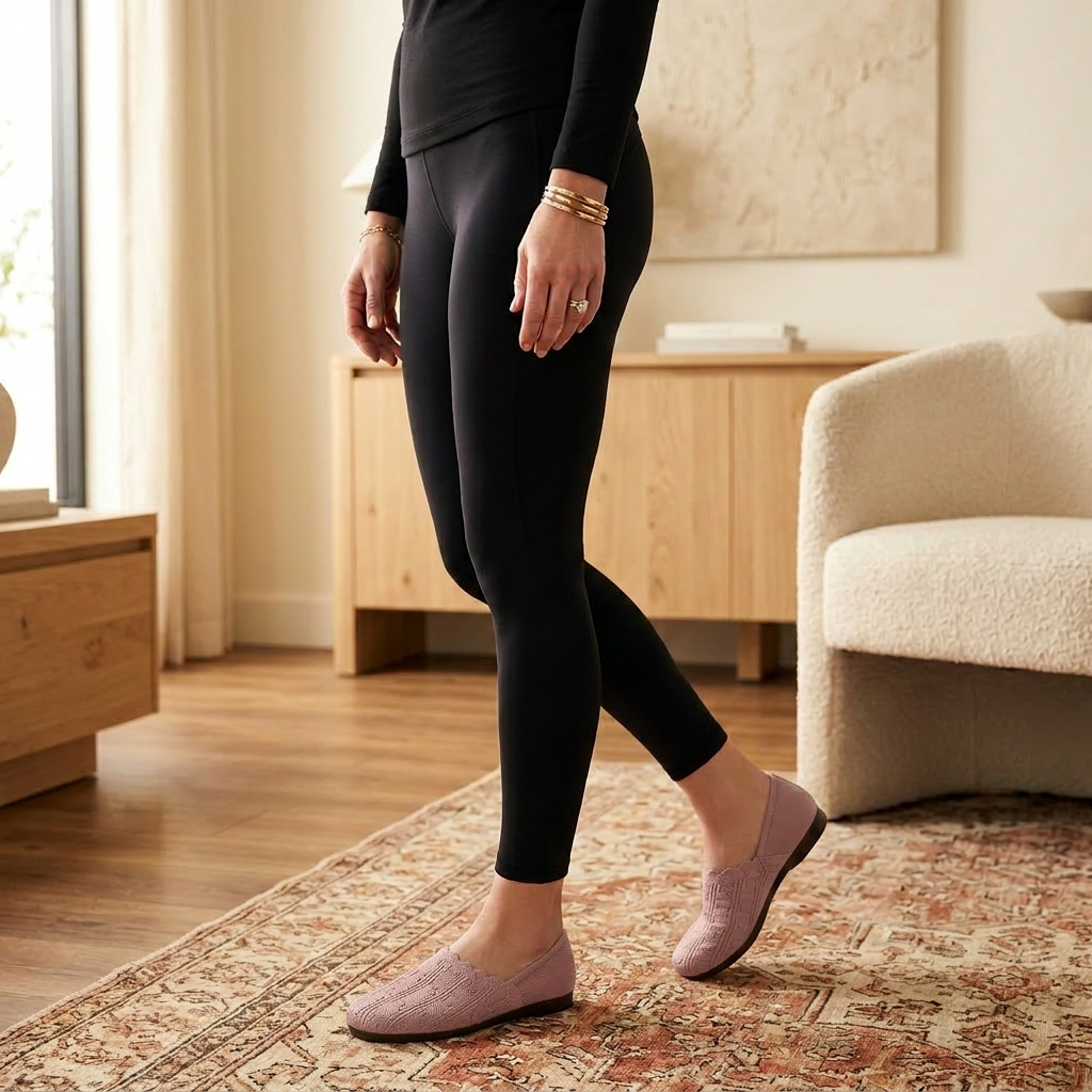 Soflyn™ – Breathable Woven Slip-On Flats for All-Day Comfort