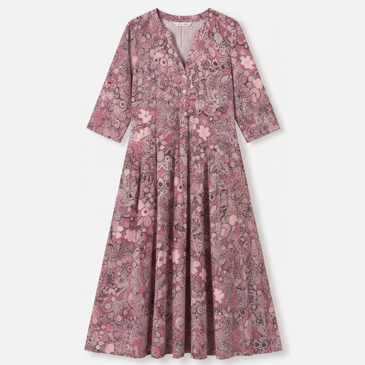 Lirenne™ – Flattering Floral Midi Dress with Pockets