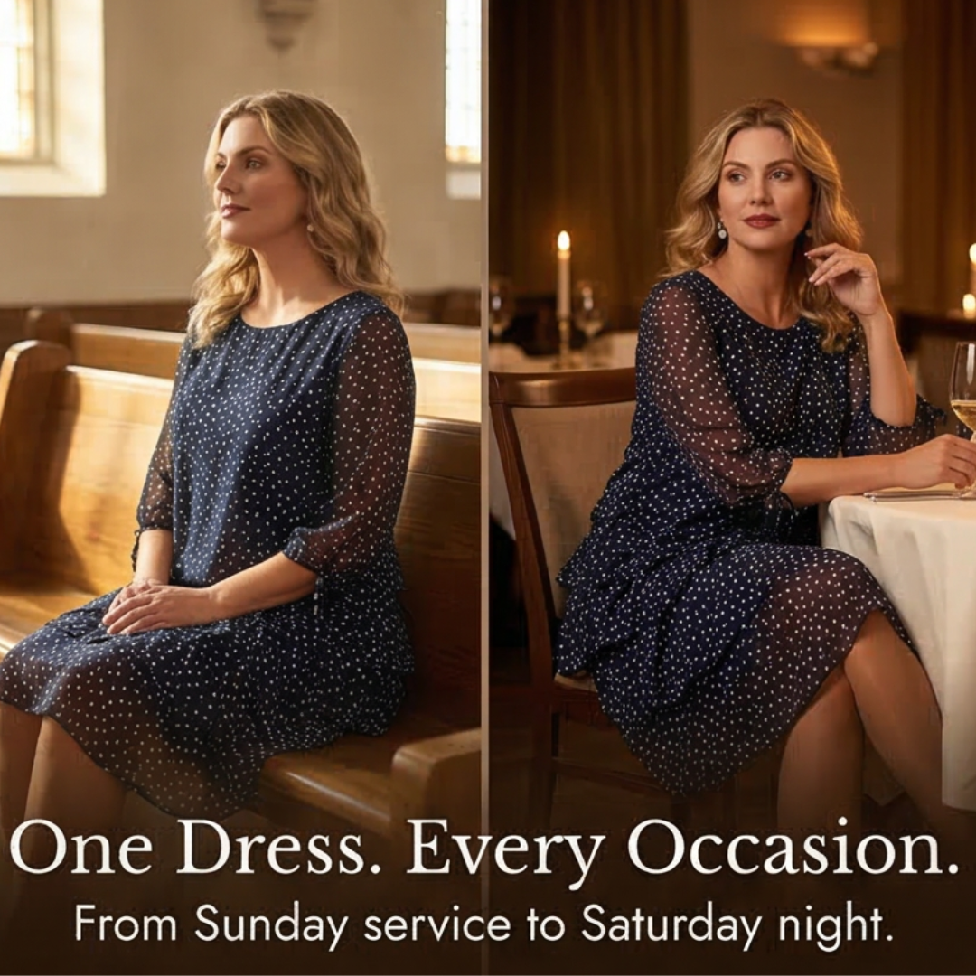 Florenne™ – Layered Chiffon Polka Dot Dress