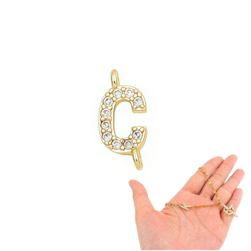 Aurela™ – Sparkling Initial Cross Necklace