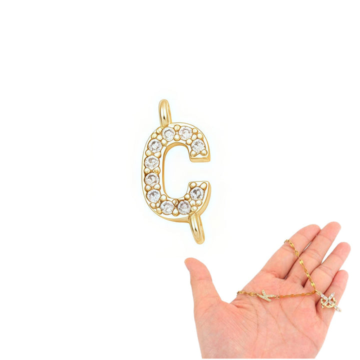 Aurela™ – Sparkling Initial Cross Necklace