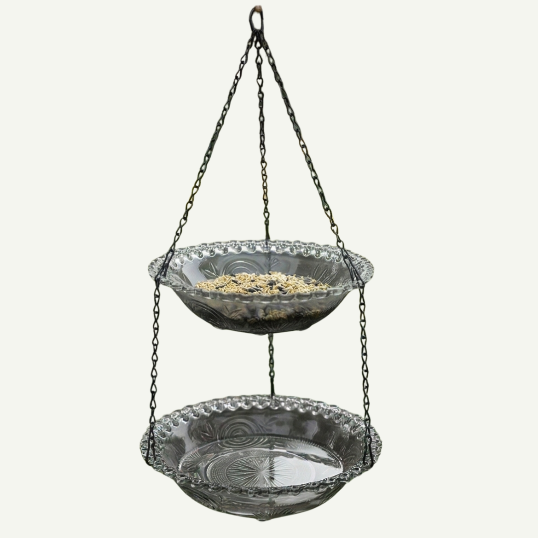 Avielle™ – Vintage Hanging Bird Feeder and Bath
