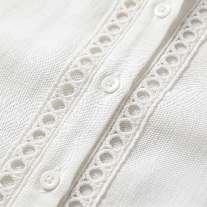 Lunavia™ Eyelet Trim Button Down Blouse