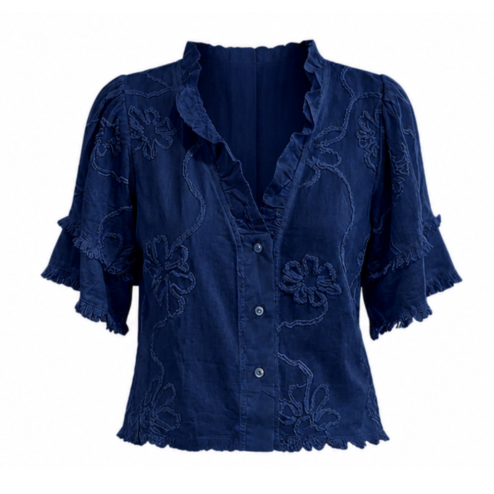 Florenza™ – Embroidered Ruffle Blouse