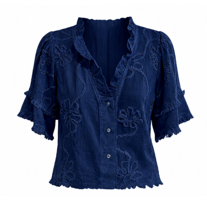Florenza™ – Embroidered Ruffle Blouse