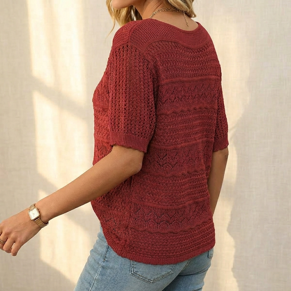 Wovelle™ – Textured Knit Top for Warm Days