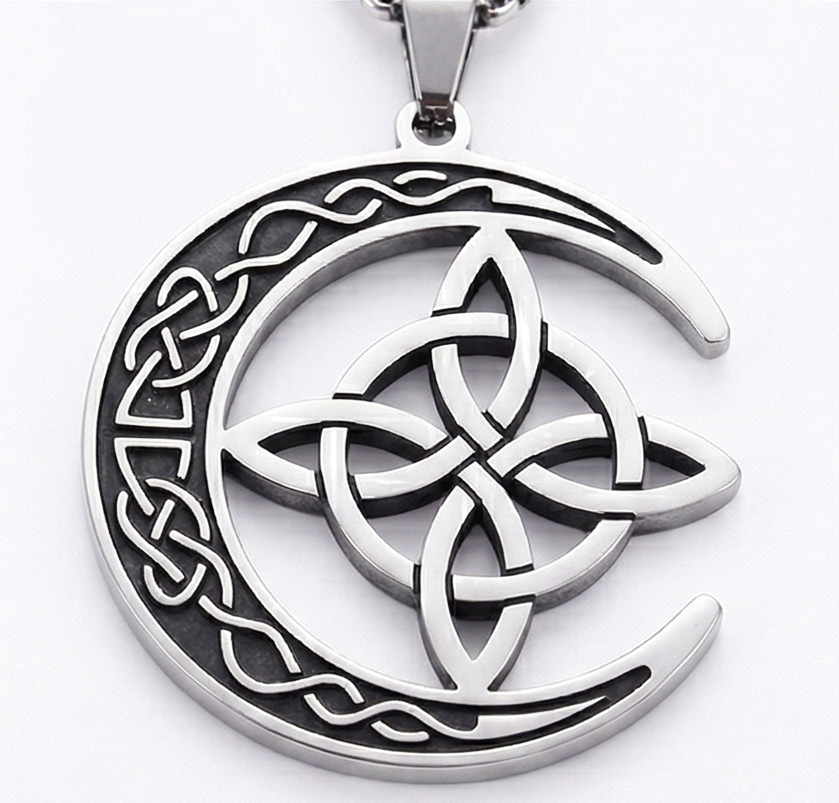 Lunara™ – Celtic Moon and Knot Pendant